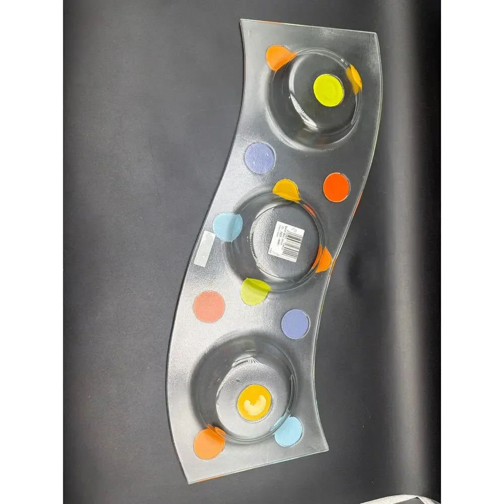 Villeroy & Boch Twist Alea Vitrum Glass 3 Section Serving Platter Multicolor